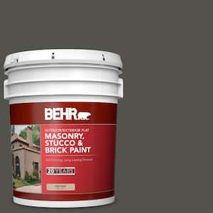 5 gal. #790D-7 Black Bean Flat Interior/Exterior Masonry, Stucco and Brick Paint