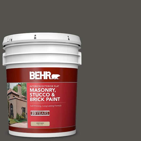 5 gal. #790D-7 Black Bean Flat Interior/Exterior Masonry, Stucco and Brick Paint