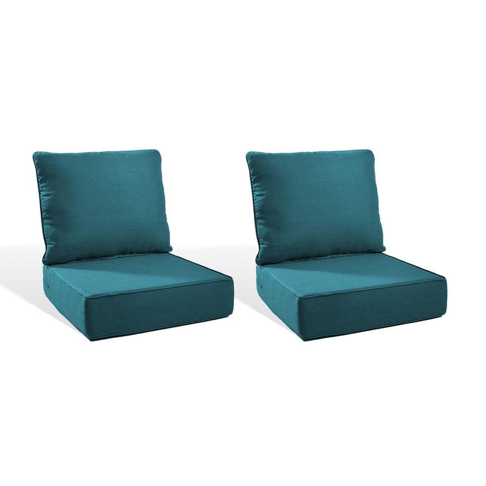 Moonluxe 22 in. x 24 in. x 6 in. 4-Piece Deep Seating Outdoor Couch Thick Cushion Set in Peacock Green (2-Set) price history on PriceWatchPro
