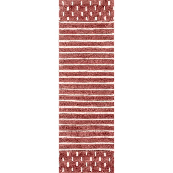 nuLOOM Marlowe Stripes Rust 2 ft. x 6 ft. Indoor Runner Rug