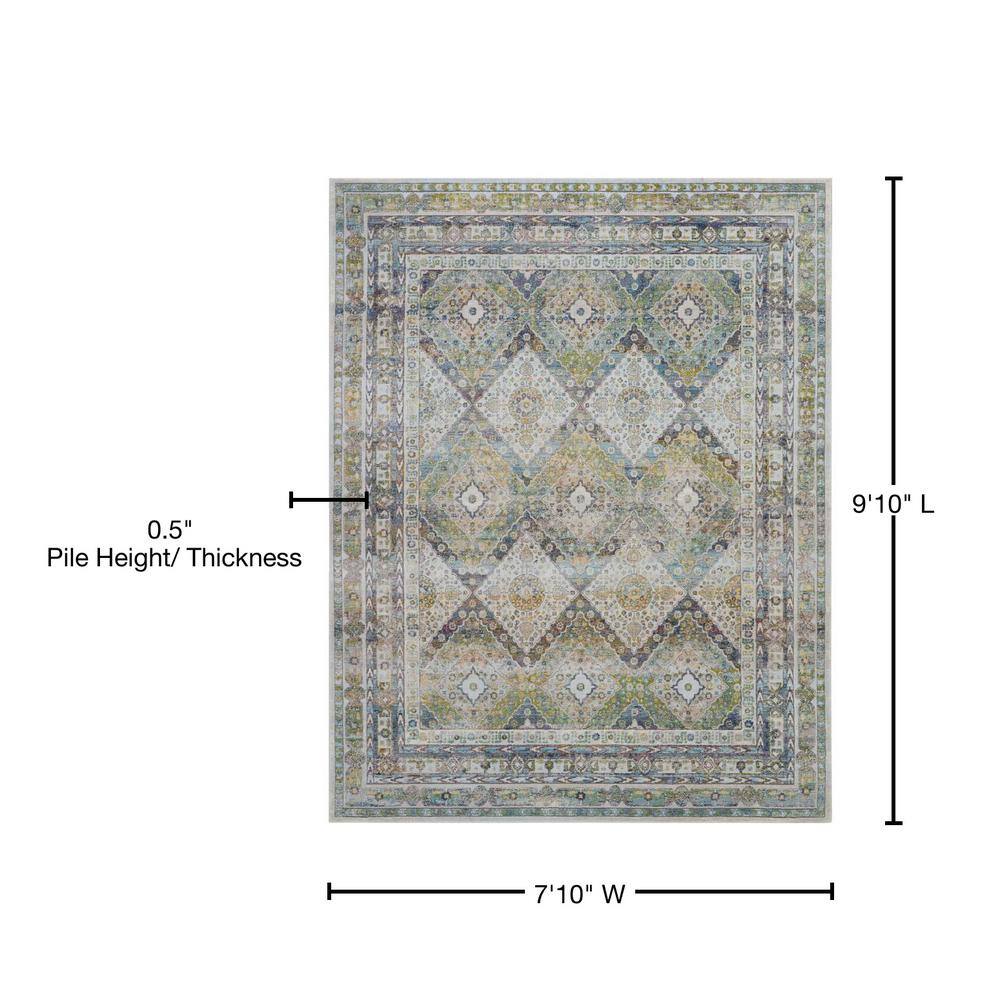 Handmade Blue Diamond 4' x 6' Stain-resistant Rug