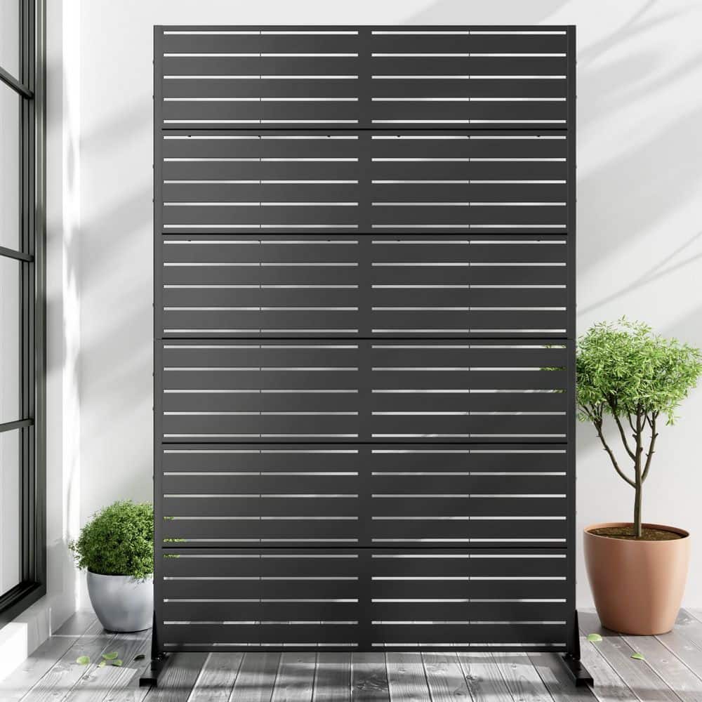 Lirago 72 in. x 47 in. Outdoor Metal Privacy Screen Garden