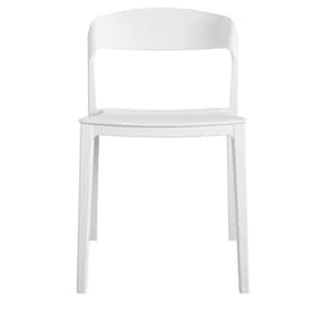 Outdoor/Indoor Stacking Resin Chair with Ribbon Back, 2-Pack, White