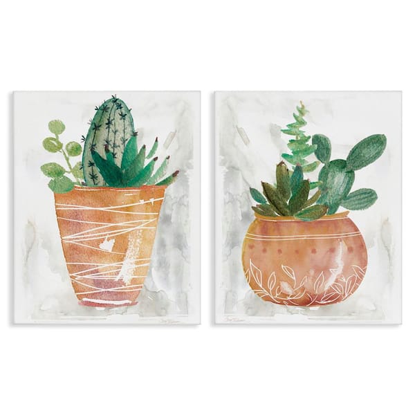 Stupell Industries Boho Cacti and Succulents by Carol Robinson 2-Pieces Unframed Nature Graphic Art Print 30 in. x 24 in.