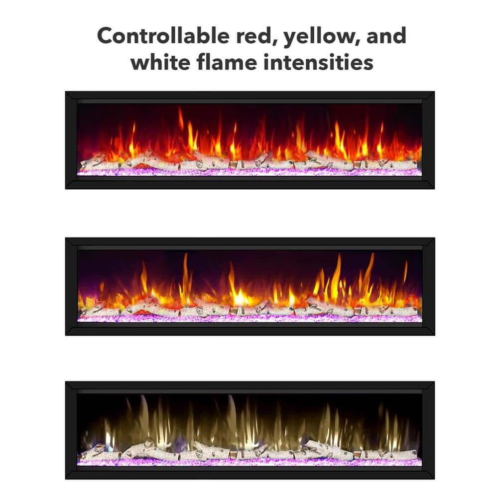 Black Wall Mounted Electric Fireplace with Mantel