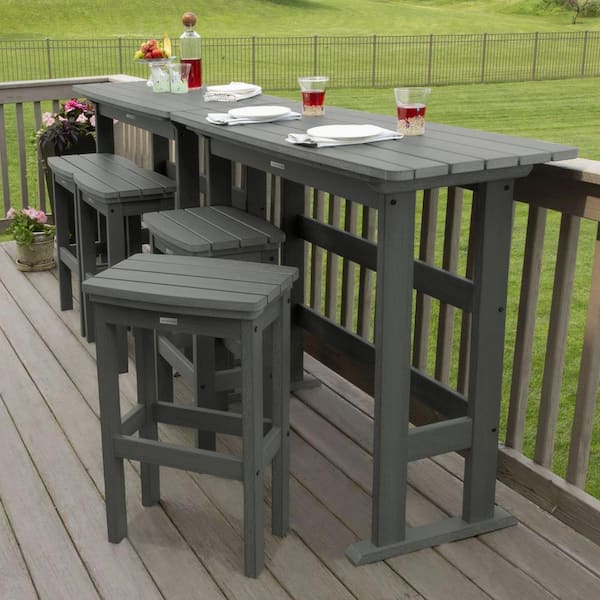 Lehigh Coastal Teak 6-Piece Plastic Rectangular Bar Height Outdoor Dining Set