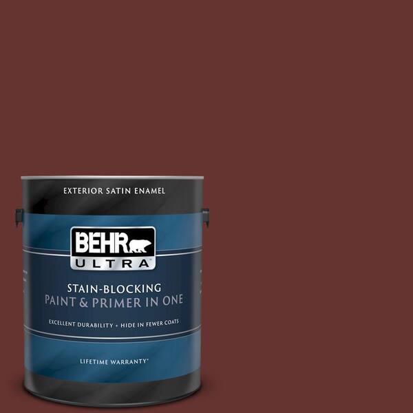 BEHR ULTRA 1 gal. #UL120-23 Chipotle Paste Satin Enamel Exterior Paint and Primer in One