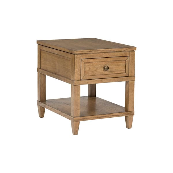 Signature DESIGN BY ASHLEY Sharlance 20 in. Light Brown Rectangle Wood End Table With Storage