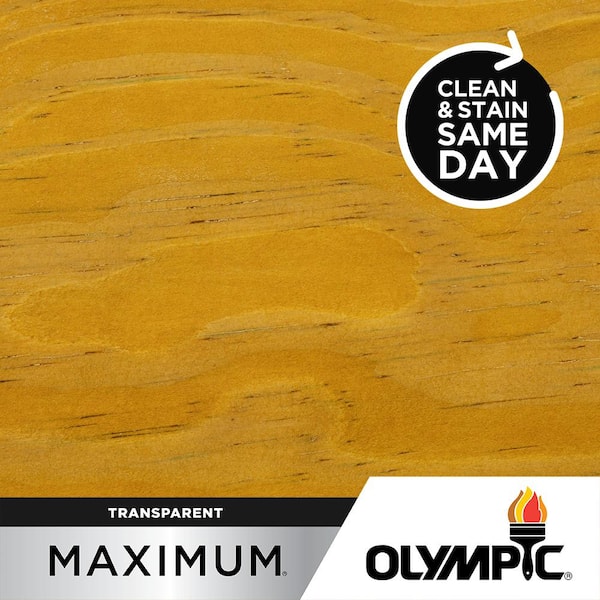 Olympic Maximum 1 Gal. Honey Gold Exterior Stain and Sealant in One Low VOC