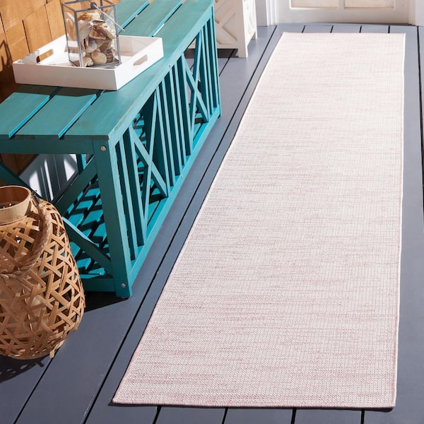 Hampton Pink 2 ft. x 9 ft. Abstract Distressed Indoor/Outdoor Runner Rug