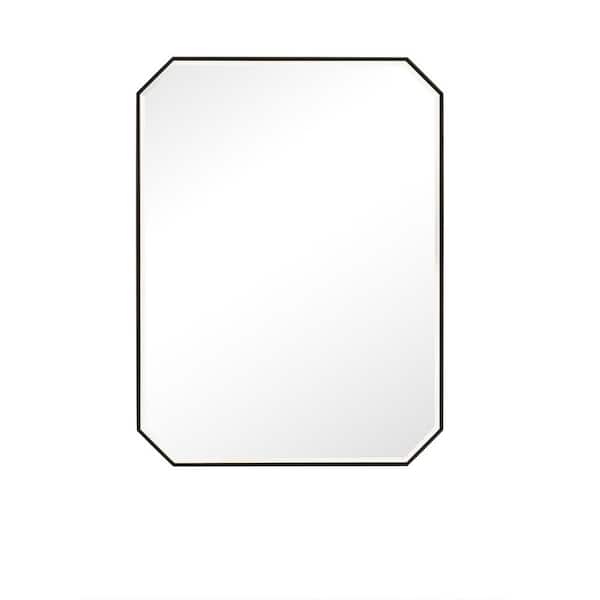 James Martin Vanities Rohe 30 in. W x 40 in. H Rectangular Framed Wall Mount Bathroom Vanity Mirror in Matte Black