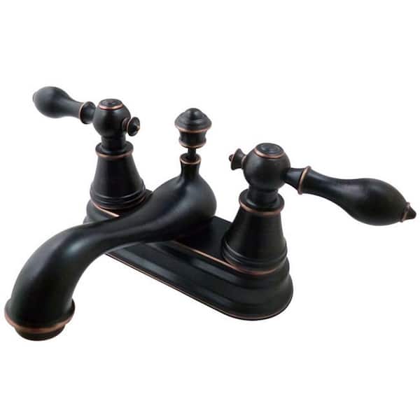 Kingston Brass Classic 4 in. Centerset 2-Handle Mid-Arc Bathroom Faucet in Oil Rubbed Bronze