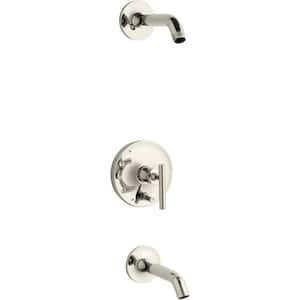 Purist Single Handle Wall Mount Tub and Shower Trim Kit Less Showerhead in Vibrant Polished Nickel (Valve Not Included)