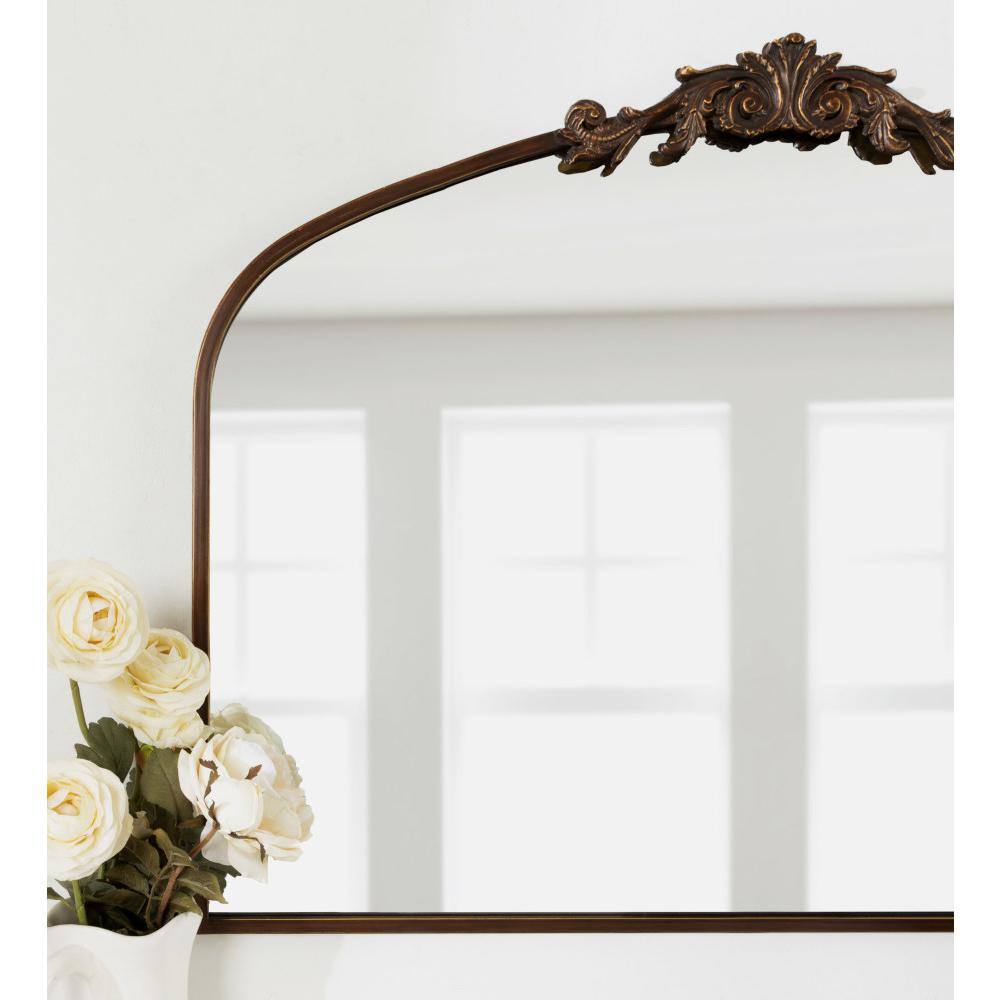 Arendahl Traditional Bronze Arch Wall Mirror with Ornate Crown