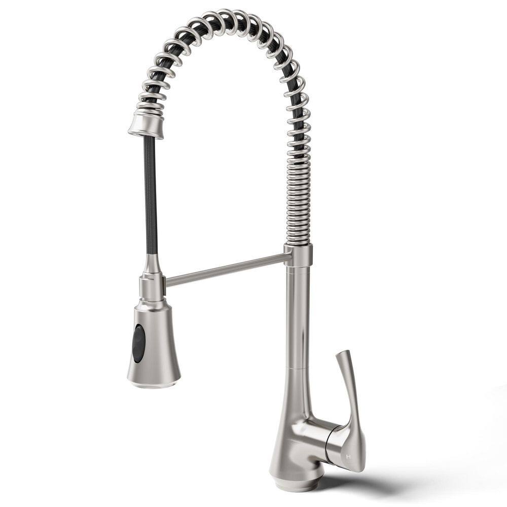 Single Handle 22.5 in. H Pull Down Sprayer Kitchen Faucet with 2-Function 360° Swivel Spout in Brushed Stainless price history on PriceWatchPro
