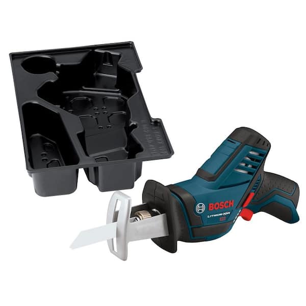 Bosch 12 Volt Lithium-Ion Cordless Electric Variable Speed Pocket Reciprocating Saw with Exact-Fit Insert Tray (Tool-Only)