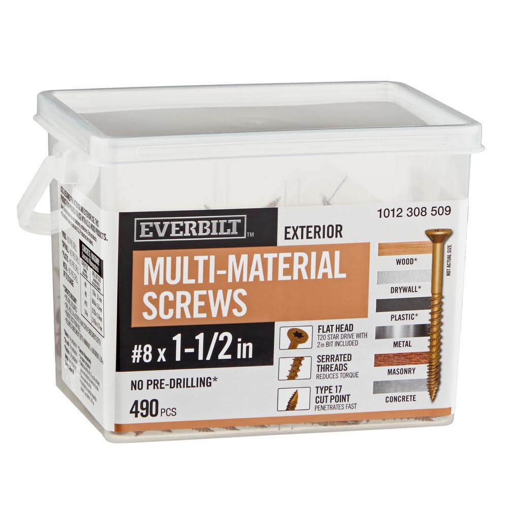 8 x 1-1/2 in. Brown 6-Lobe Torx Drive Exterior Flat Head Multi-Material Screw 3 lb.-Box (490-piece) price history on PriceWatchPro