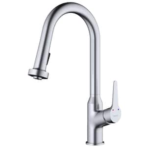 Dockton Single Handle Pull Down Sprayer Kitchen Faucet in Stainless Steel