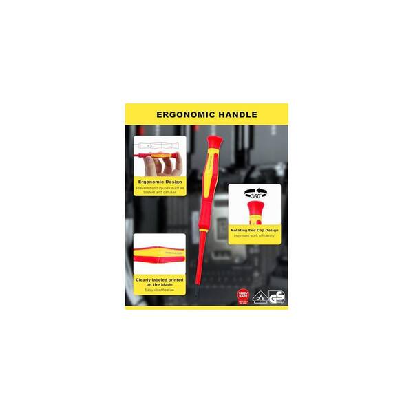 YICHUHAOXI 1000V Insulated 2.56 in. Shank 6 Bit Red Magnetic