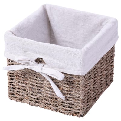 Vintiquewise Seagrass Small Shelf, Small Wicker Storage Baskets For Shelves