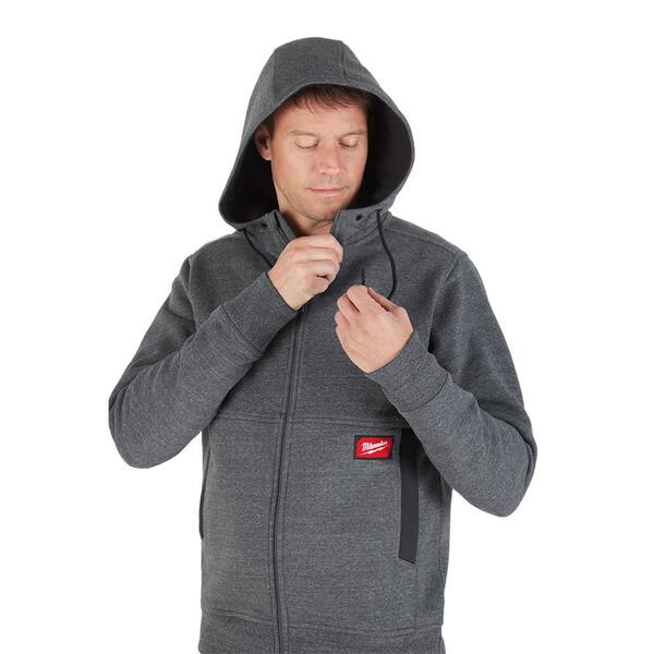 Milwaukee Men's Medium Gray GRIDIRON Full-Zip Hoodie M250G-M - The