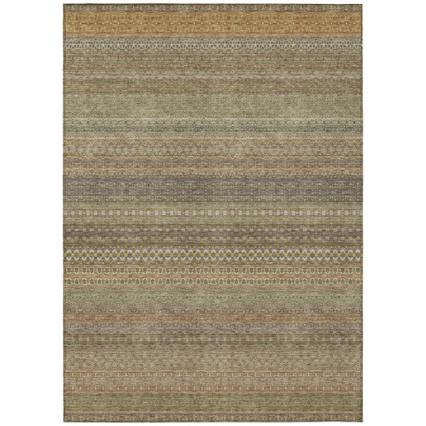 Addison Rugs Chantille ACN527 Khaki 2 ft. 6 in. x 3 ft. 10 in. Machine Washable Indoor/Outdoor Geometric Area Rug