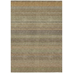Chantille ACN527 Khaki 5 ft. x 7 ft. 6 in. Machine Washable Indoor/Outdoor Geometric Area Rug