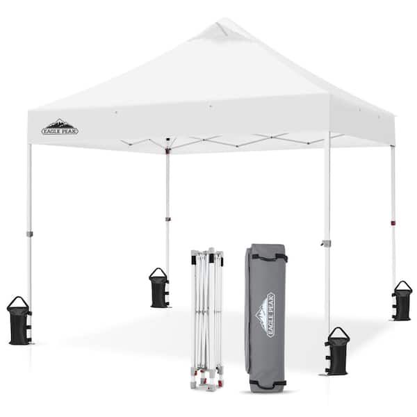 10 ft. x 10 ft. Heavy-Duty Commercial Pop Up Instant Canopy Tent (White)