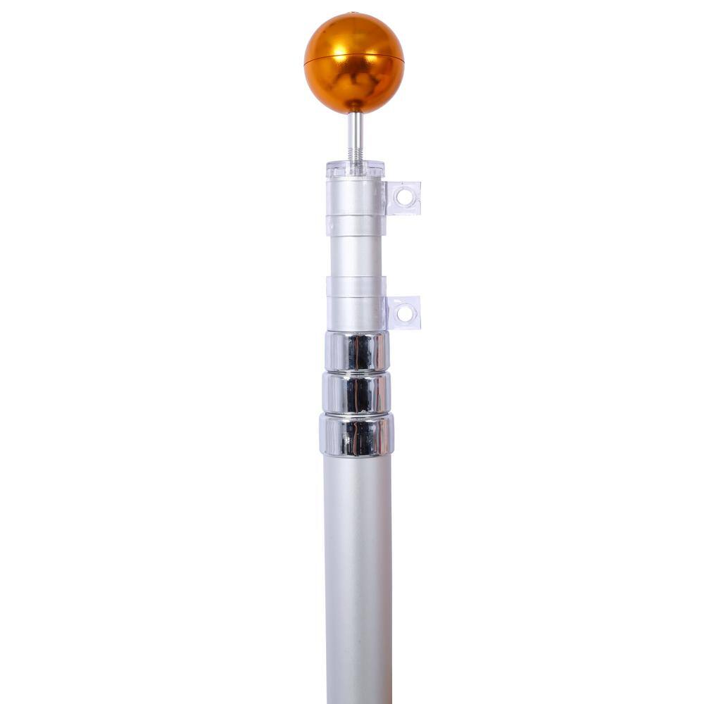 16 ft. Heavy Duty Aluminum Telescopic Flagpole Kit with American Flag