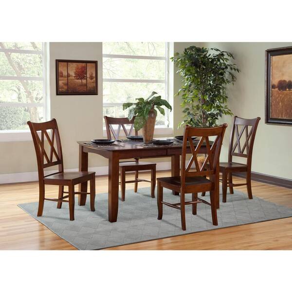 International Concepts Espresso Wood Double X-Back Dining Chair (Set of 2)