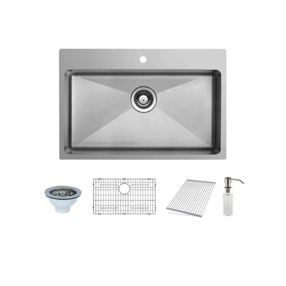 33 in. Dual Mount Single Bowl Stainless Steel Sink price history on PriceWatchPro