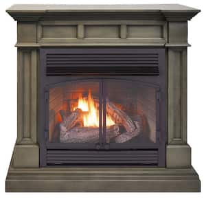 45 in. Full Size Ventless Dual Fuel Fireplace in Slate Gray with Remote Control