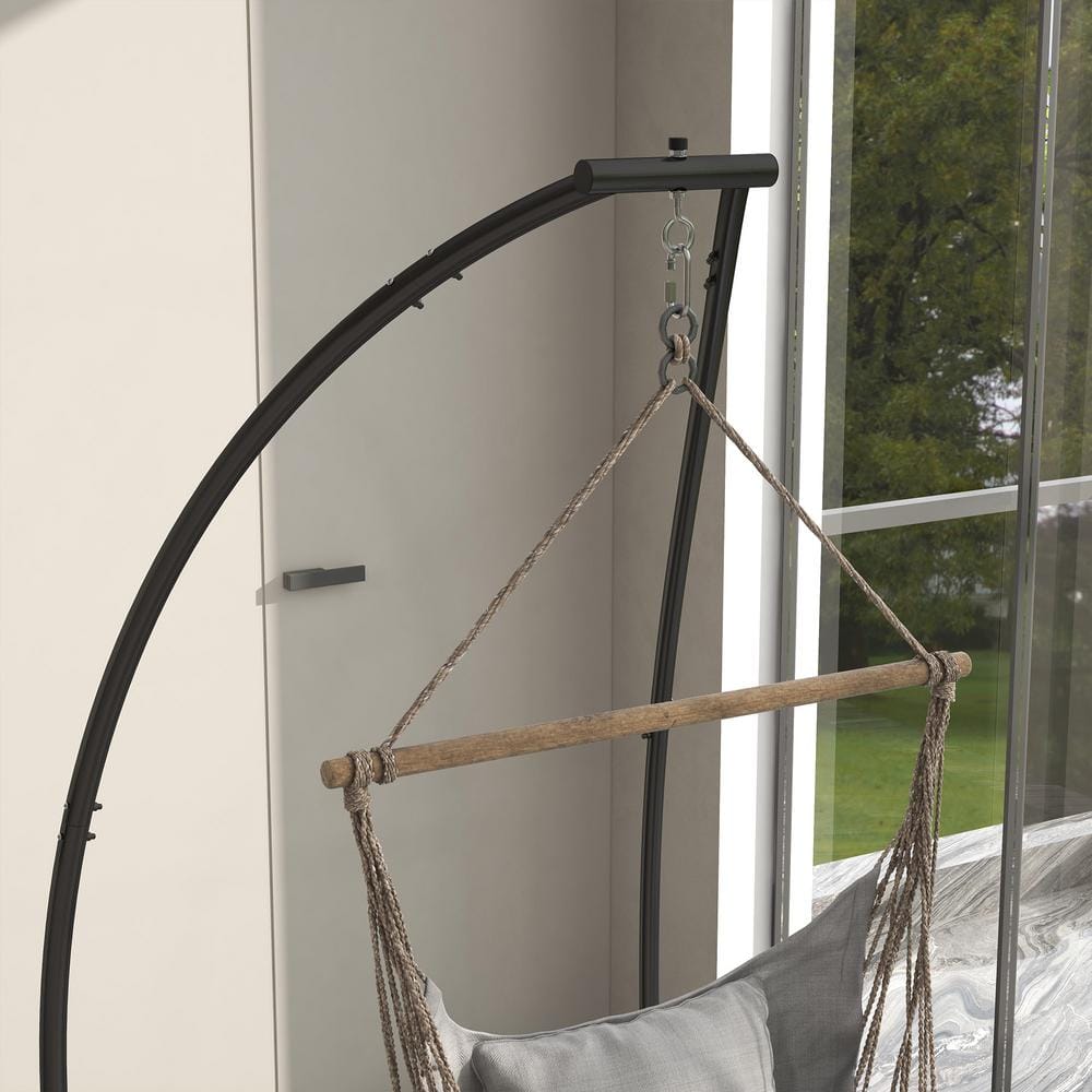 Black Steel X-Stand for Hanging Hammock Chairs