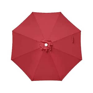 9 ft. Red Patio Umbrella Replacement Canopy Outdoor Table Market Umbrella Replacement Top Cover for Garden, Patio