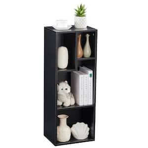 Simple Home 4-Tier Adjustable Shelf Bookcase，Black