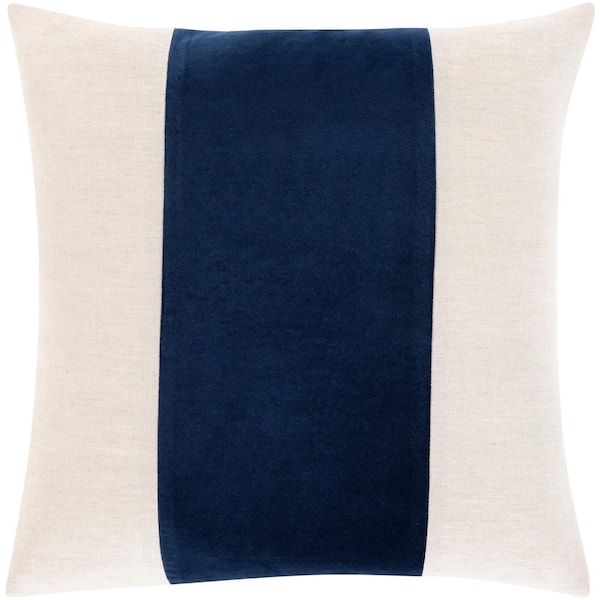 Livabliss Riaz Navy Poly 18 in. x 18 in. Throw Pillow