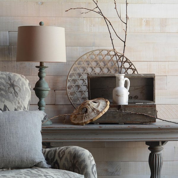 1/2 in. x 4 in. x 4 ft. White Wash Weathered Hardwood Board (8-Piece)