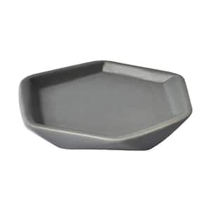 Collection Diamond Bath Soap Dish Cup Stoneware Grey