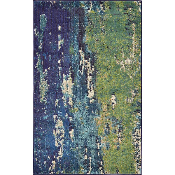 Unique Loom Estrella Maison Navy Blue 3' 3 x 5' 3 Area Rug