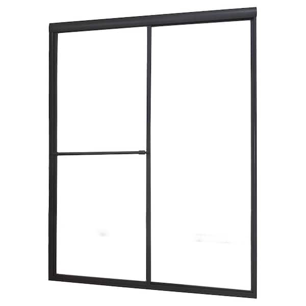 CRAFT + MAIN Tides 56 in. to 60 in. x 70 in. H Framed Sliding Shower Door in Oil Rubbed Bronze and Clear Glass