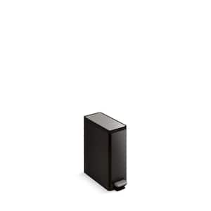 2.5 Gal. Small Trash Can with Quiet-Close Lid and Hand Free Foot Pedal in Black