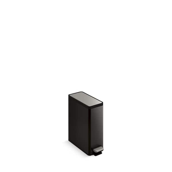 Dracelo Small Bathroom Trash Can with Lid Soft Close in Matt Black