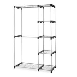 Silver Steel Clothes Rack 48 in. W x 68 in. H
