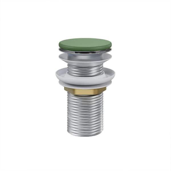 Lisse Concrete Bathroom Sink Non-Overflow Pop Up Drain in Matte Royal Green