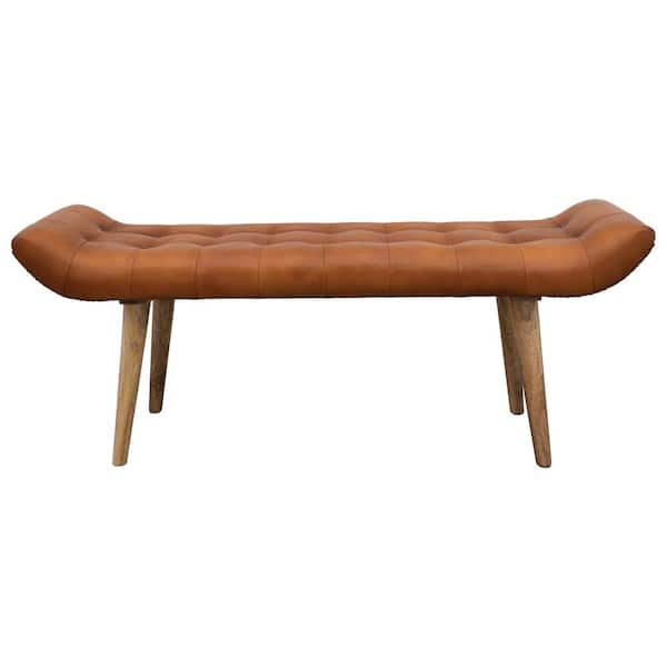 Storied Home Tobacco 49.25 in. Bedroom Bench