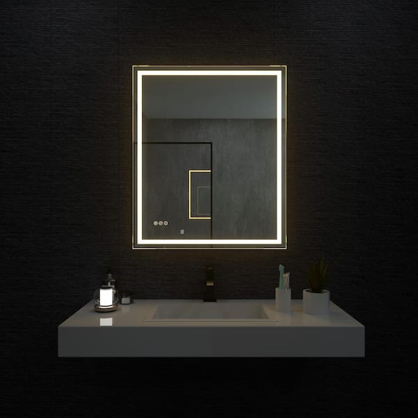 niveal 30 in. W x 36 in. H Rectangular Frameless LED Wall Bathroom ...