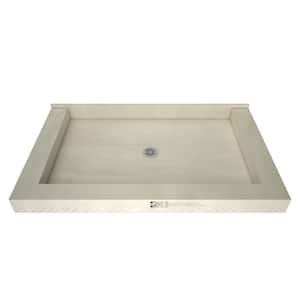 Redi Base 34 in. x 48 in. Triple Threshold Shower Base with Center Drain and Polished Chrome Drain Plate