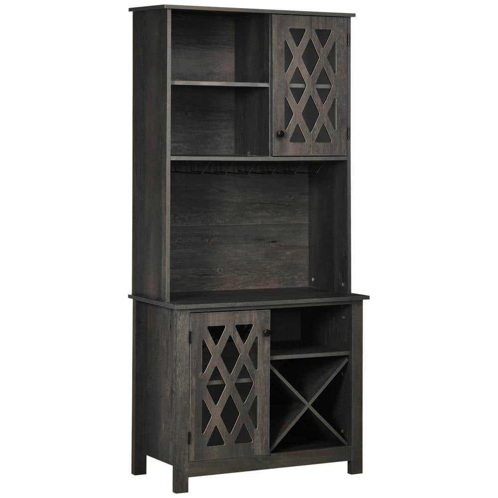 HOMCOM 52 in. Grey Traditional Kitchen Pantry, Storage Cabinet, Cupboard  Organizer with Adjustable Shelves and 4-Doors 835-687V00GY - The Home Depot