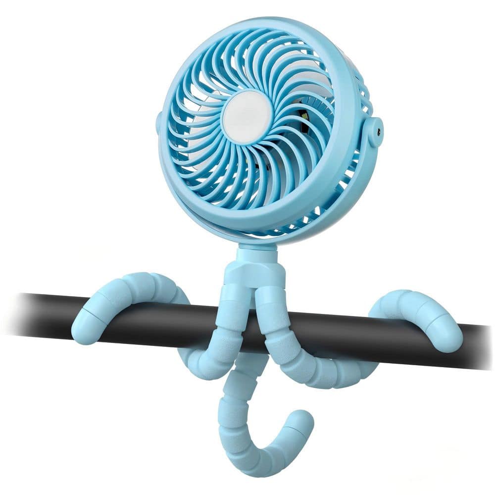 Rechargeable Clip On Stroller Fan, Battery Operated Portable Fan for Car Seat Crib Treadmill, Baby Shower Gift, Blue price history on PriceWatchPro
