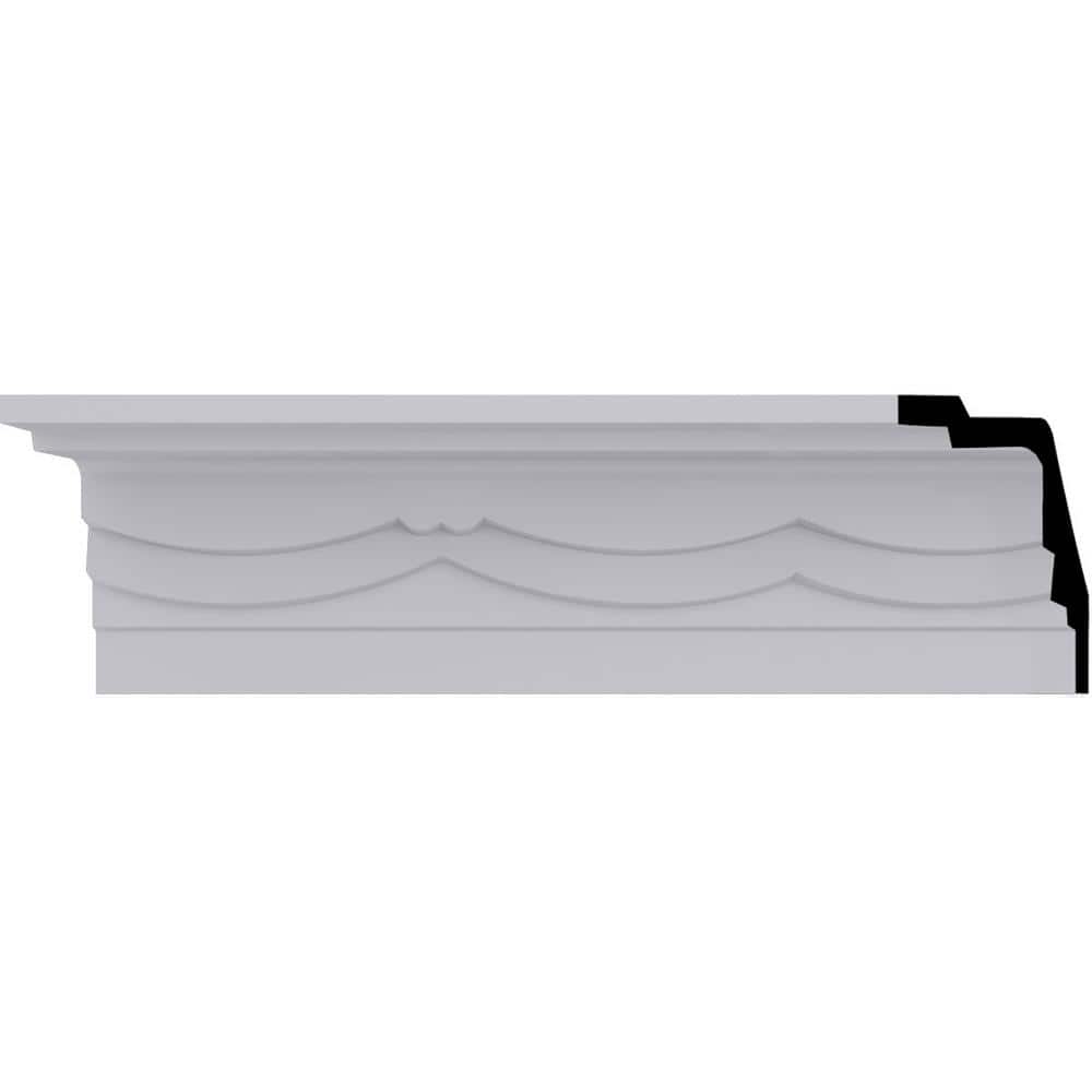 Primed Geometric Urethane Crown Moulding Sample, 12-inch